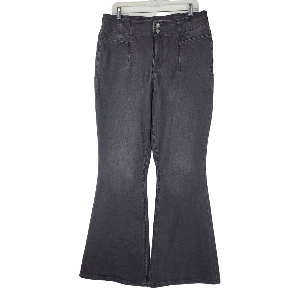 Black M Jeans by MAURICES Vintage Inspired High Rise Flare Denim Jeans Size 16